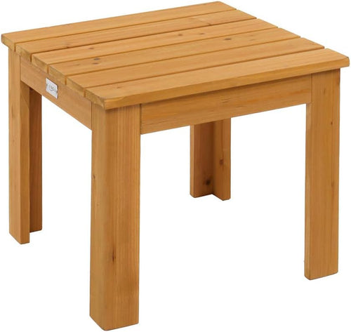 Square Solid Fir Wood Outdoor Side Table｜Weather‑Friendly Patio End Table for Garden Poolside Balcony 🪑