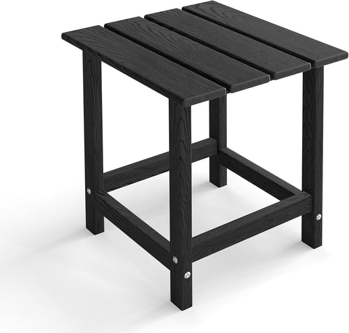 Square Recycled HDPE Outdoor End Table｜Weather‑Proof Multi‑Purpose Side Table for Patio Pool Balcony 🖤