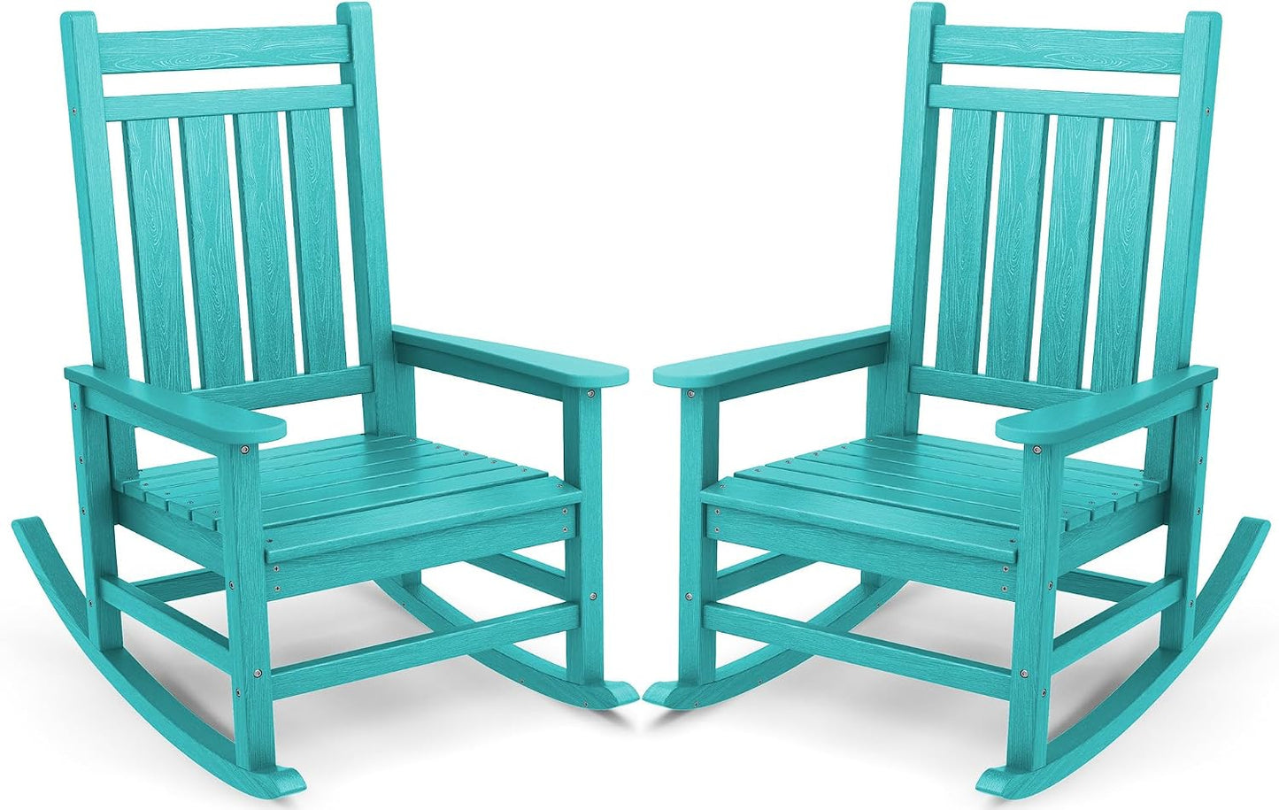 Oversized Single HDPE Outdoor Rocking Chair｜Ergonomic High‑Back Porch Rocker, Weather‑Resistant for Lawn Patio Deck 🍂