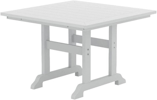 43 Inch Square HDPE Outdoor Dining Table｜Weather‑Proof Slatted Patio Table with Umbrella Hole for Backyard Deck Garden 🌼