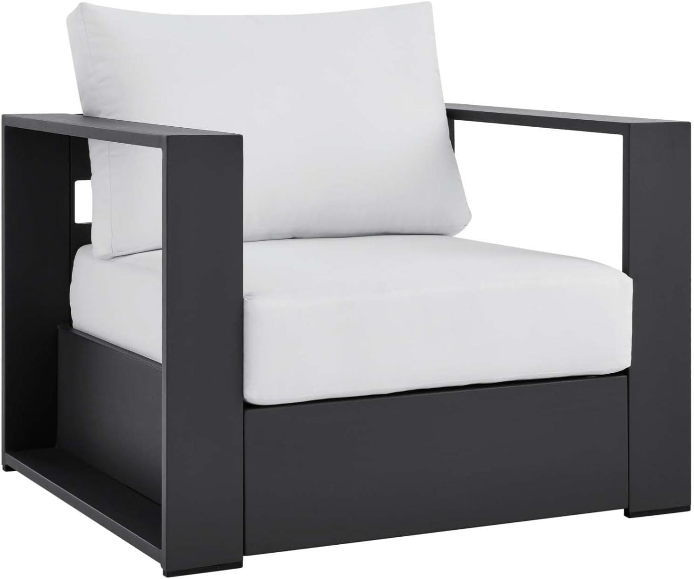 4‑Piece Modern Powder‑Coated Aluminum Patio Conversation Set｜Sofa, 2 Armchairs & Coffee Table with Removable Weather‑Resistant Cushions for Deck Pool Backyard