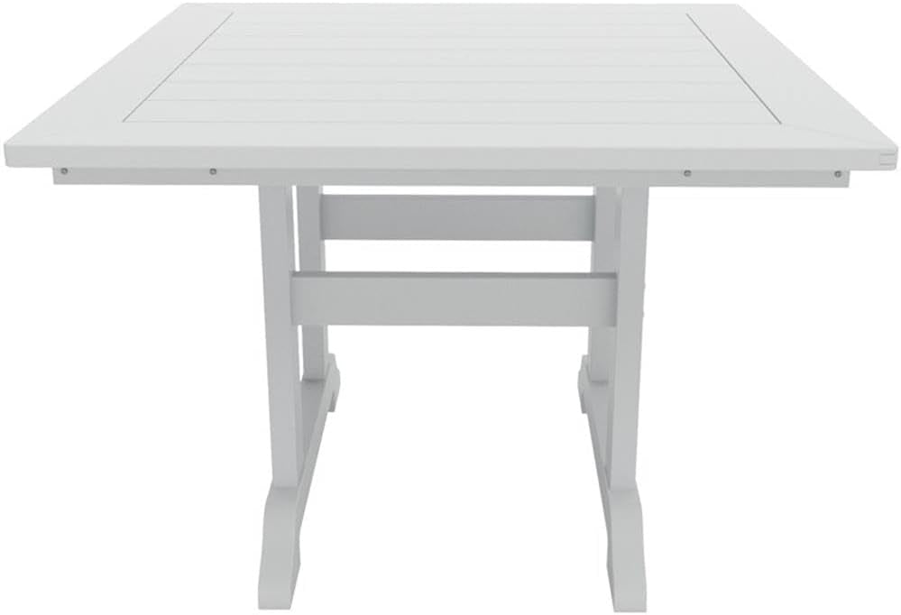 43 Inch Square HDPE Outdoor Dining Table｜Weather‑Proof Slatted Patio Table with Umbrella Hole for Backyard Deck Garden 🌼