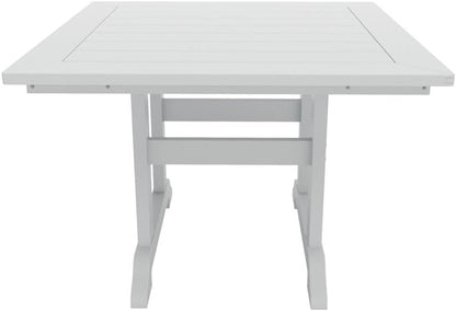 43 Inch Square HDPE Outdoor Dining Table｜Weather‑Proof Slatted Patio Table with Umbrella Hole for Backyard Deck Garden 🌼