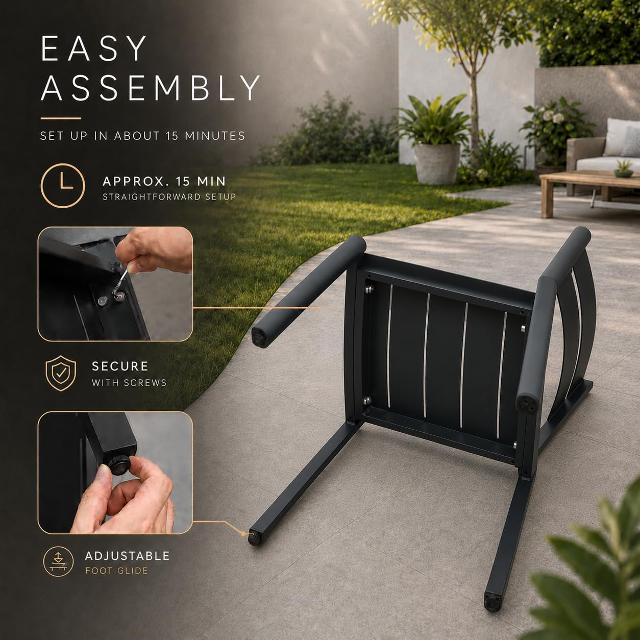 Lightweight Stackable Aluminum Outdoor Dining Chairs｜Weather‑Resistant Space‑Saving Patio Armchairs for Backyard Deck Balcony 🌾