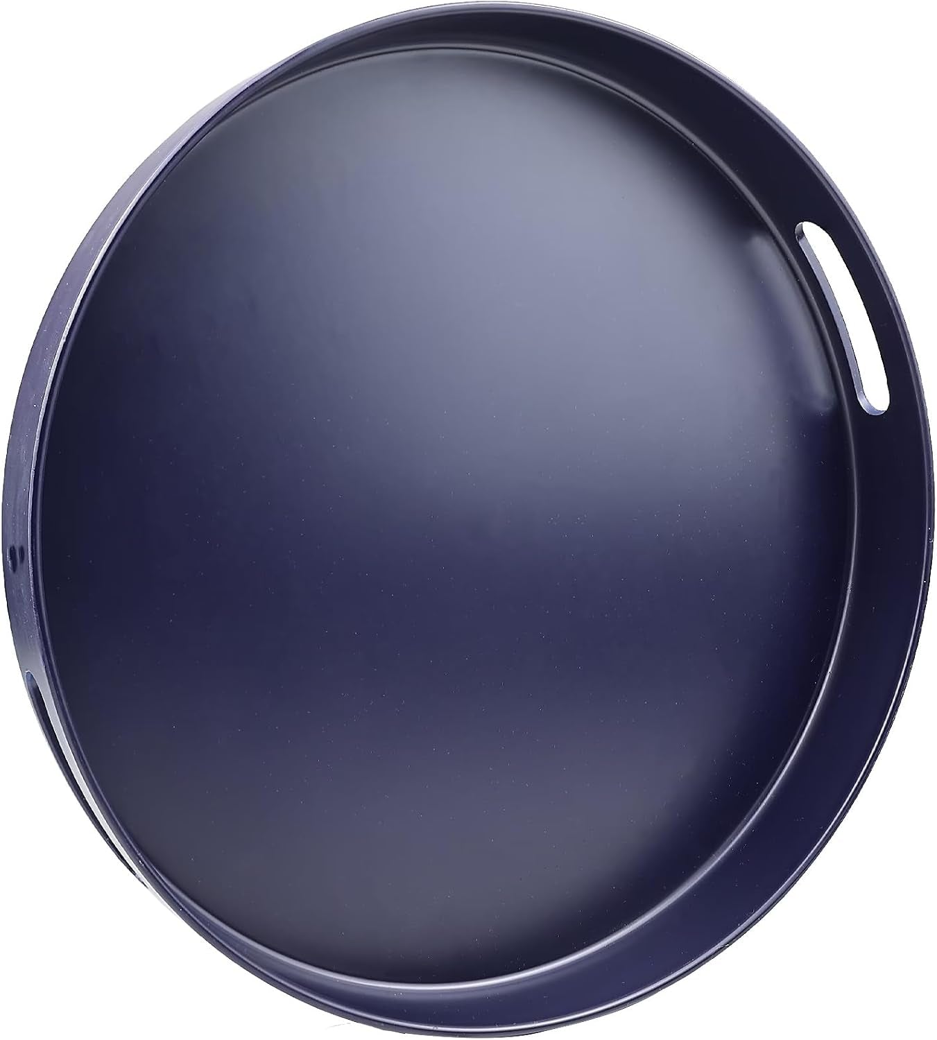 13‑Inch Round Decorative Serving Tray with Handles｜Multi‑Use Ottoman Tray for Coffee Table Patio & Entertaining
