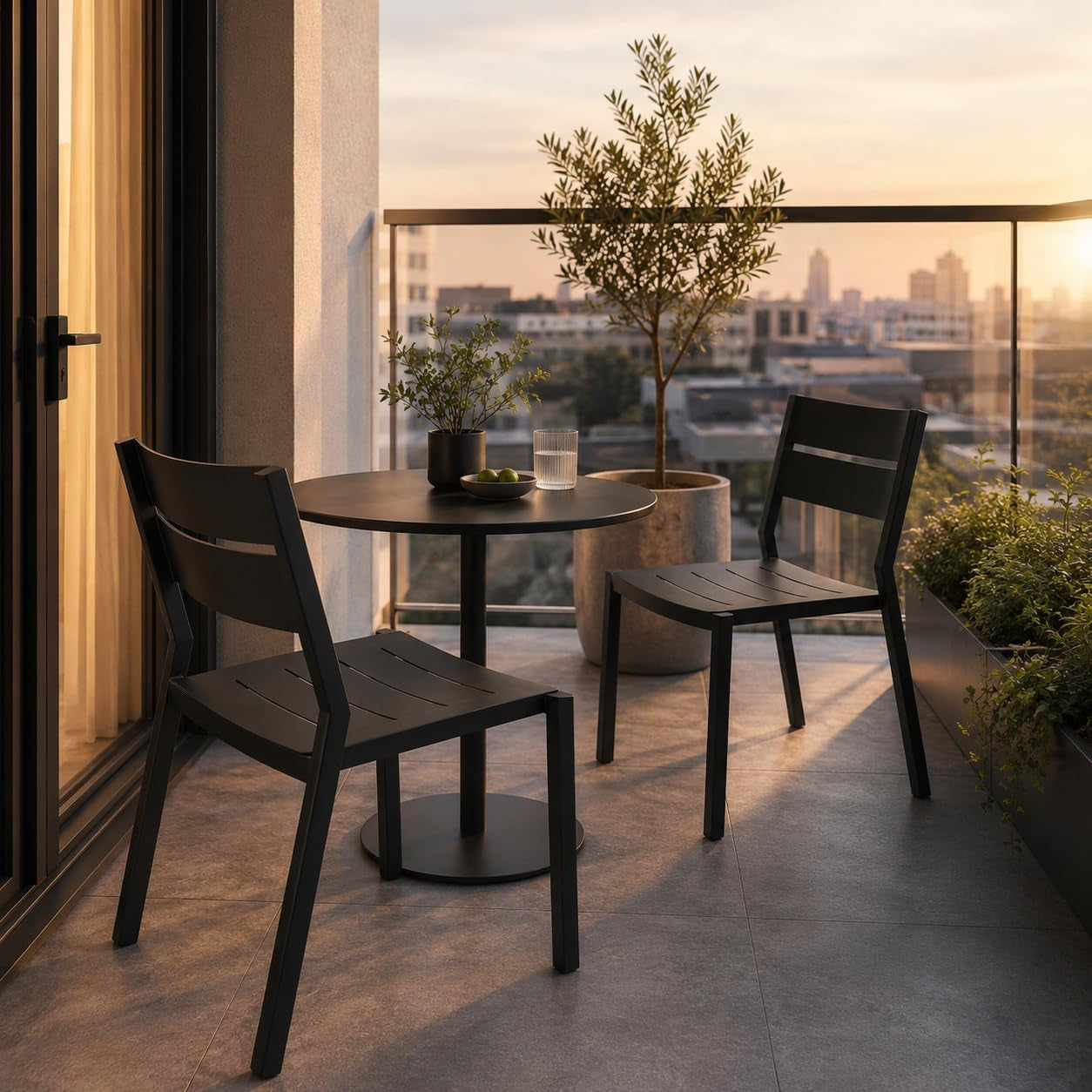 Lightweight Stackable Aluminum Outdoor Dining Chairs｜Weather‑Resistant Space‑Saving Patio Armchairs for Backyard Deck Balcony 🌾
