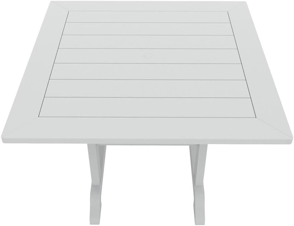 43 Inch Square HDPE Outdoor Dining Table｜Weather‑Proof Slatted Patio Table with Umbrella Hole for Backyard Deck Garden 🌼