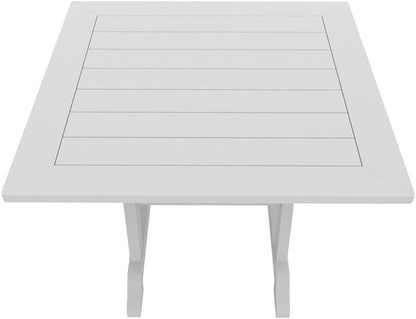 43 Inch Square HDPE Outdoor Dining Table｜Weather‑Proof Slatted Patio Table with Umbrella Hole for Backyard Deck Garden 🌼